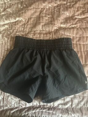 Girls’ Black Athletic Shorts with Smocked Waist